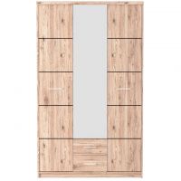 Шкаф распашной с зеркалом Гербор Шанталь SZF3D2S Дуб санремо светлый (GRB-1458)