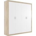 Шкаф распашной для одежды Гербор Сара SZF4D Дуб сонома + Нимфея альба (GRB-1449)