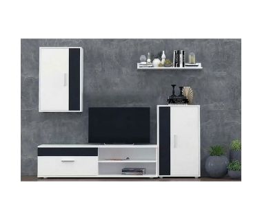 Модульная стенка для гостиной Гербор Мини Барато Нимфея альба + Черный (GRB-1916) Модульная стенка для гостиной Гербор Мини Барато Нимфея альба + Черный (GRB-1916)