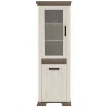 Пенал-витрина Гербор Марсель REG1D1W Ясен снежный + Дуб сонома трюфель (GRB-1065)