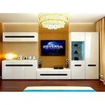 Модульная стенка для гостиной BRW (БРВ) Ацтека N77815 Белый + Белый глянец (GRB-1629)