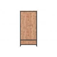 Шафа розстібна з ящиком Гербор Чос SZF2D1S Дуб Тахо + Чорний (GRB-1456)