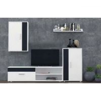 Модульна стінка для вітальні Гербор Міні Барато Німфея альба + Чорний (GRB-1916)