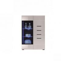 Пенал-вітрина Гербор Ушер REG1W2D2S L/P Німфея альба + Білий глянець (GRB-1059)