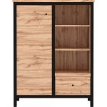 Комод в гостиную Гербор Чос KOM1D1S Дуб Тахо + Черный (GRB-1166)