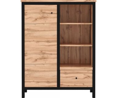 Комод в гостиную Гербор Чос KOM1D1S Дуб Тахо + Черный (GRB-1166)