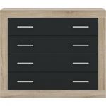 Комод в спальню Гербор Сара KOM4S Дуб сонома + Антрацит (GRB-1149)