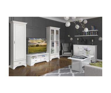 Модульна стінка для вітальні BRW (БРВ) Кентуккі N77795 Білий альпійський (GRB-1758)