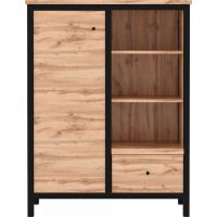 Комод у вітальню Гербор Чос KOM1D1S Дуб Тахо + Чорний (GRB-1166)