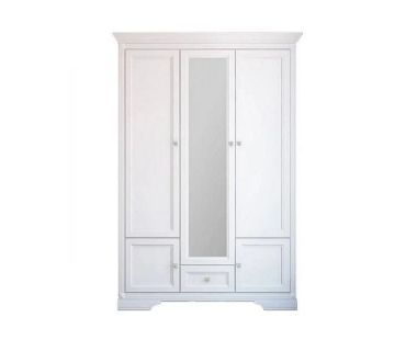 Шафа розстібна з дзеркалом Гербор Клео 3d/1s Білий (GRB-1416)