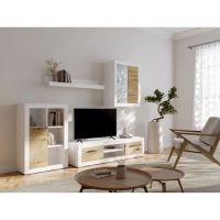 Модульна стінка для вітальні BRW (БРВ) Шакіра Німфея альба + Дуб артизан (GRB-1927)