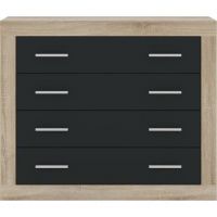 Комод у спальню Гербор Сара KOM4S Дуб сонома + Антрацит (GRB-1149)