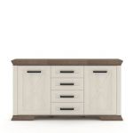 Комод в гостиную Гербор Марсель KOM2D4S Ясен снежный + Дуб сонома трюфель (GRB-1138)