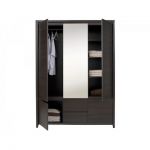 Шкаф трехдверный с зеркалом BRW (БРВ) Каспиан SZF5D2S Дуб милано темный (GRB-1725)