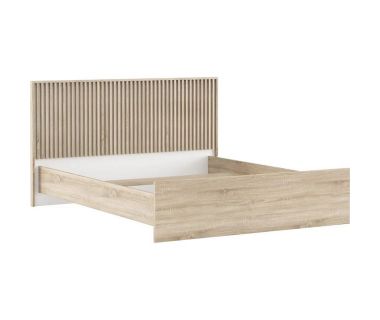 Ліжко двоспальне (без основи під матрац) Гербор Брус LOZ160 160x200 см Дуб сонома + Німфея альба (GRB-1175)