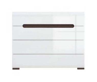 Комод у вітальню BRW (БРВ) Ацтека KOM4S/8/11 N (телескопи) Білий + Білий глянець (GRB-1484)