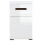 Комод до спальні BRW (БРВ) Ацтека KOM5S/10/6 N (телескопи) Білий + Білий глянець (GRB-1485)
