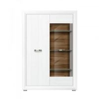 Пенал-витрина с подсветкой BRW (БРВ) Маркус REG1W1D Джанни + Дуб каменный (GRB-1822)