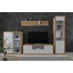 Модульная стенка для гостиной Гербор Ски N100030 Нимфея альба + Дуб аппалачи (GRB-1037)