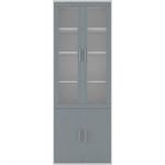 Пенал-вітрина Гербор Кабі REG 2W2D/79/220 Попелястий + Антрацит (GRB-1060)