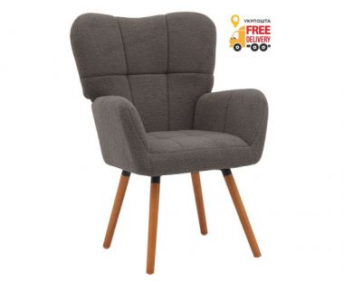 Кресло Флор ткань серая букле тедди