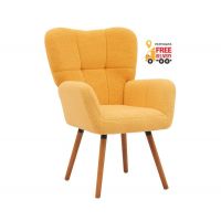 Крісло Флор тканина жовта букле тедді