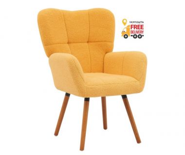 Кресло Флор ткань желтая букле тедди