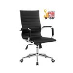 Офісне крісло Алабама М середня спинка чорне