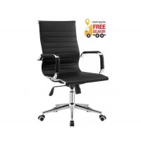 Офісне крісло Алабама М середня спинка чорне