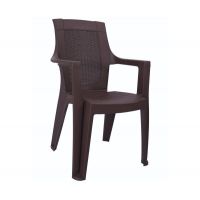 Стілець Мілан пластиковий ротанг коричневий