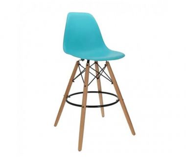 Стул Тауэр Вуд барный высокий голубой