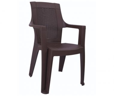 Стул Милан пластиковый ротанг коричневый