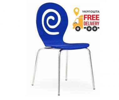 Стул Лев деревянный голубой