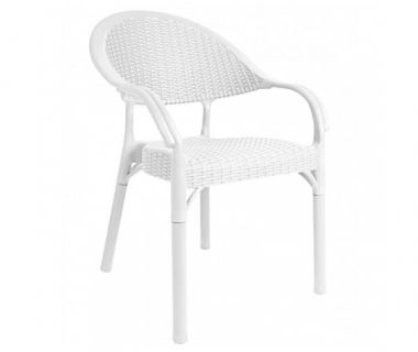 Стул София пластиковый ротанг белый