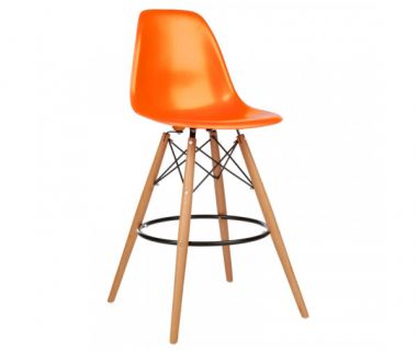 Стул Тауэр Вуд барный высокий оранжевый