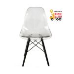 Стілець Тауер Вуд А прозорий чорні ніжки