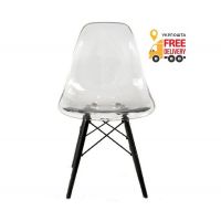 Стілець Тауер Вуд А прозорий чорні ніжки