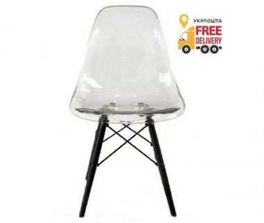 Стілець Тауер Вуд А прозорий чорні ніжки