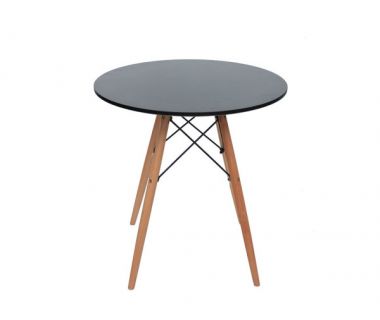 Стіл Тауер Вуд журнальний чорний круглий