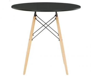 Стол Тауэр Вуд круглый д. 80 см черный