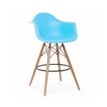 Стул Тауэр Вуд Eames барный высокий голубой