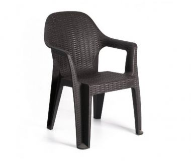 Стілець Міла пластиковий ротанг коричневий