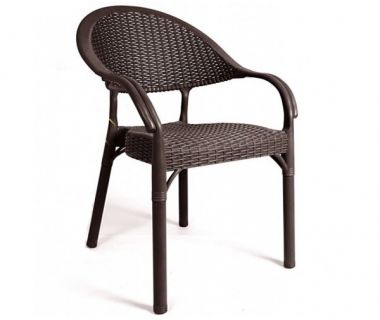 Стілець Софія пластиковий ротанг коричневий