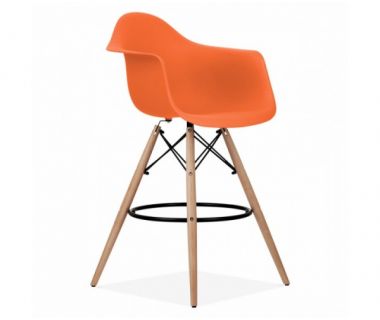 Стул Тауэр Вуд Eames барный высокий оранжевый