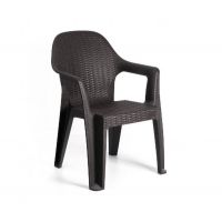 Стілець Міла пластиковий ротанг коричневий