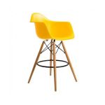 Стілець Тауер Вуд Eames барний високий жовтий