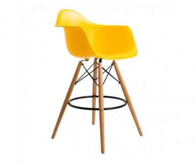 Стул Тауэр Вуд Eames барный высокий желтый