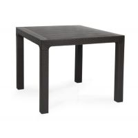 Стол Олаф пластиковый ротанг 90*90 коричневый