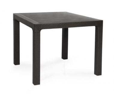 Стіл Олаф пластиковий ротанг 90*90 коричневий