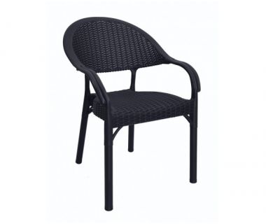 Стілець Софія пластиковий ротанг чорний